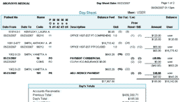 billing sheet