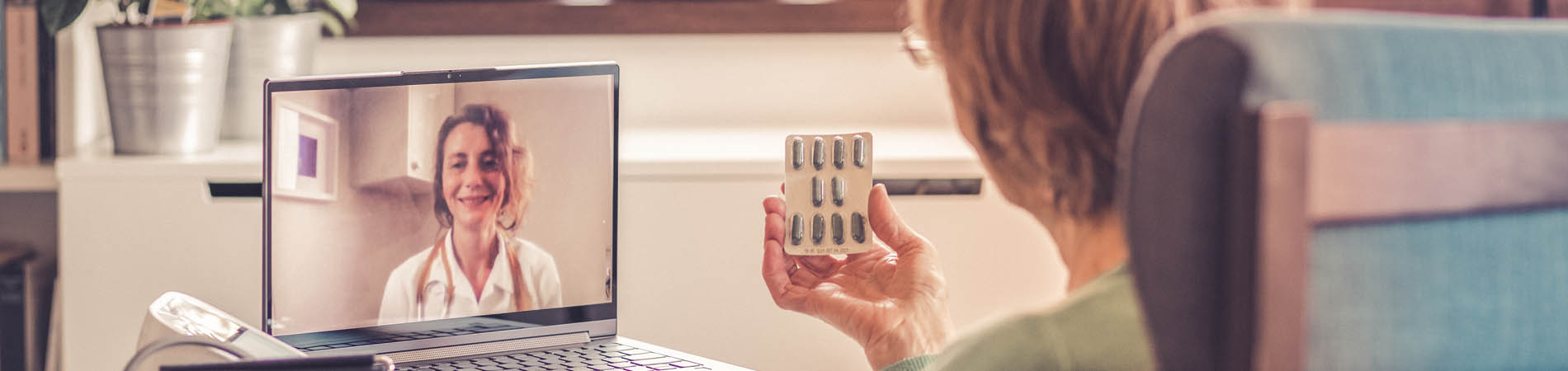 telehealth visit conducted between an elderly woman and her physician